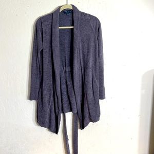 Barefoot Dreams Cozy Chic Ultra Lite Drape Rib Cardigan Attached Belt Small